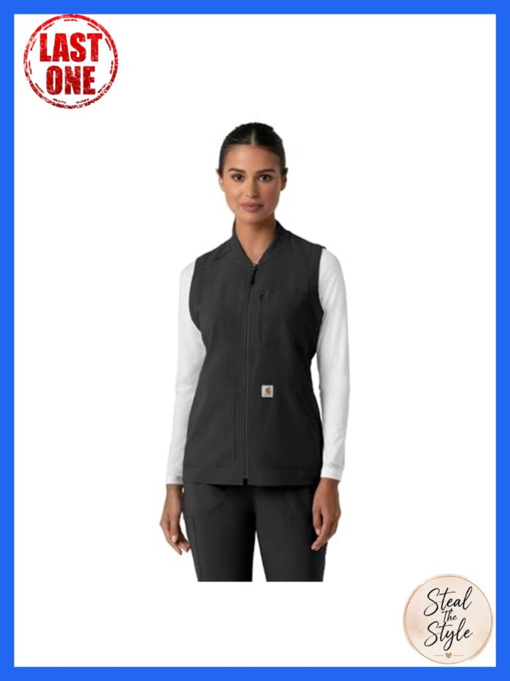 Women's Lightweight Scrub Vest Polyester Blend Stretch Medical Workwear